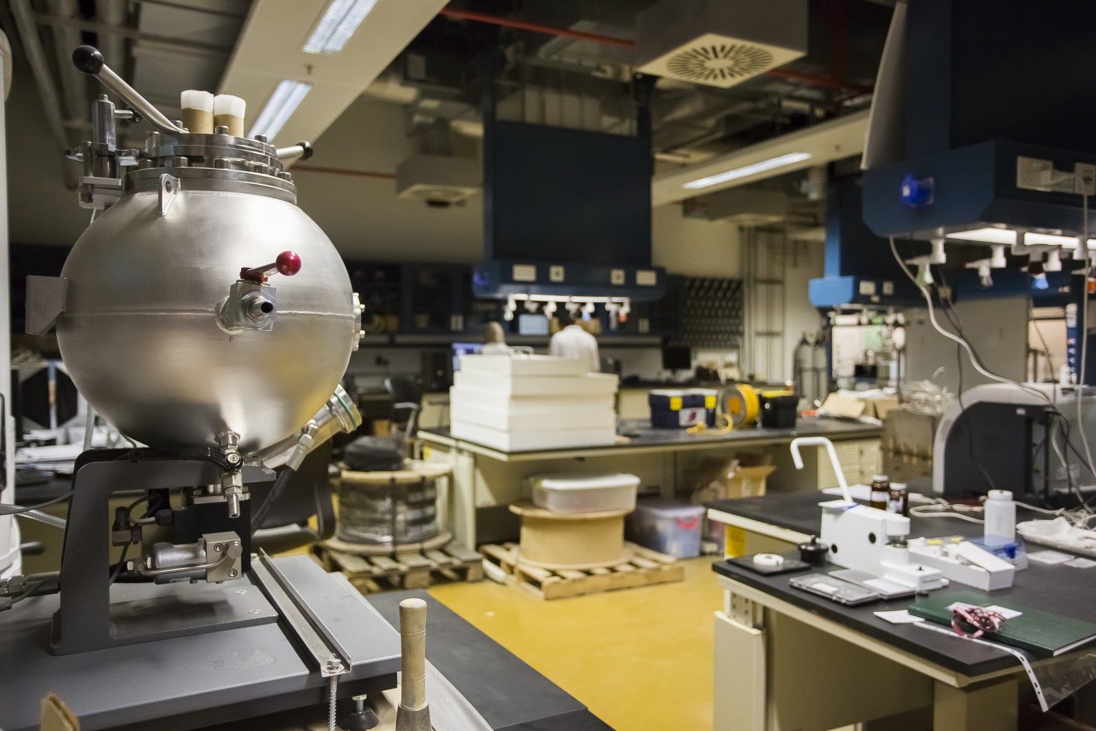 Inside a lab with various equipments.