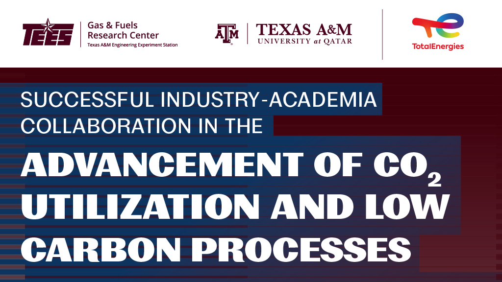 Academia Collaboration in the Advancement of CO2 Utilization and Low Carbon Processes collaboration between Gas and Fuels Research Center, Texas A&M University at Qatar, and TotalEnergies